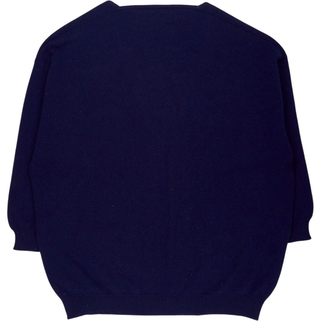 Begg & Co Navy Open Cashmere Cardigan