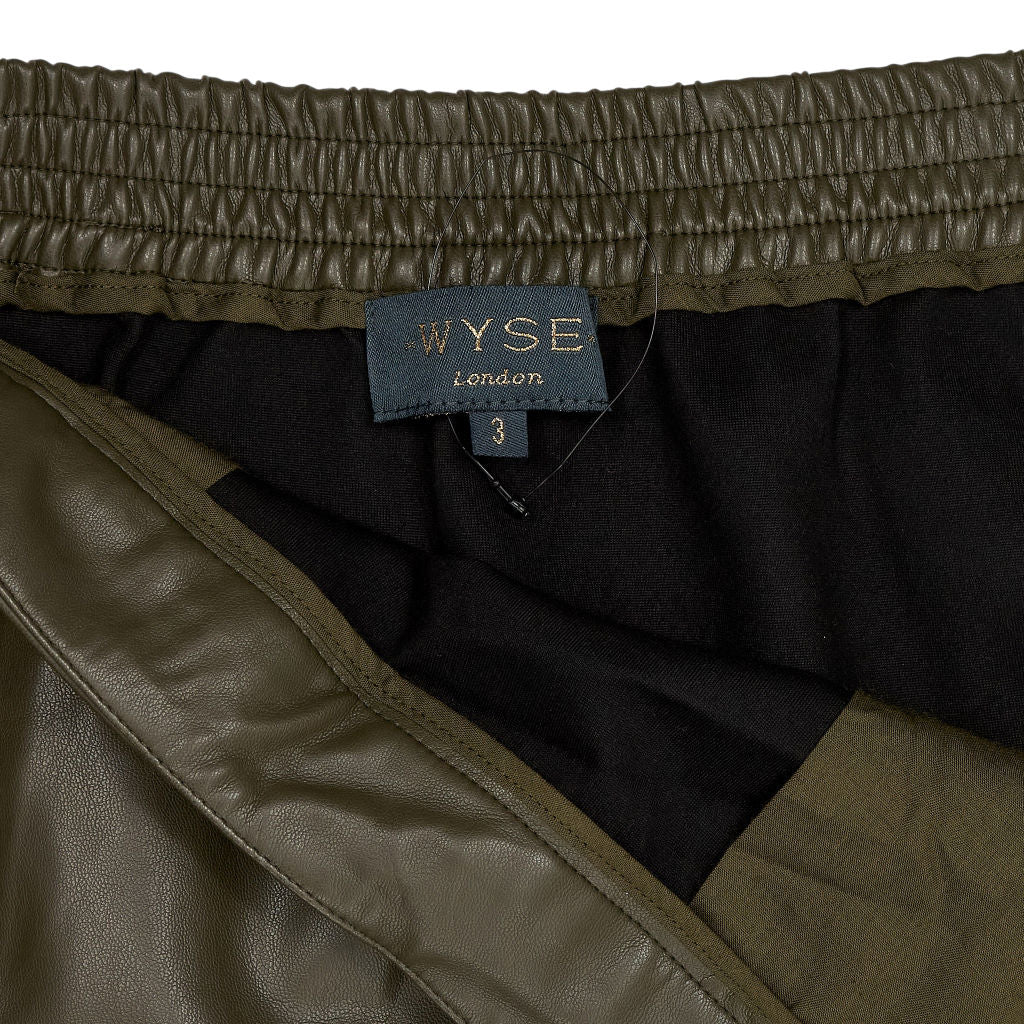 WYSE Khaki Leather Skirt