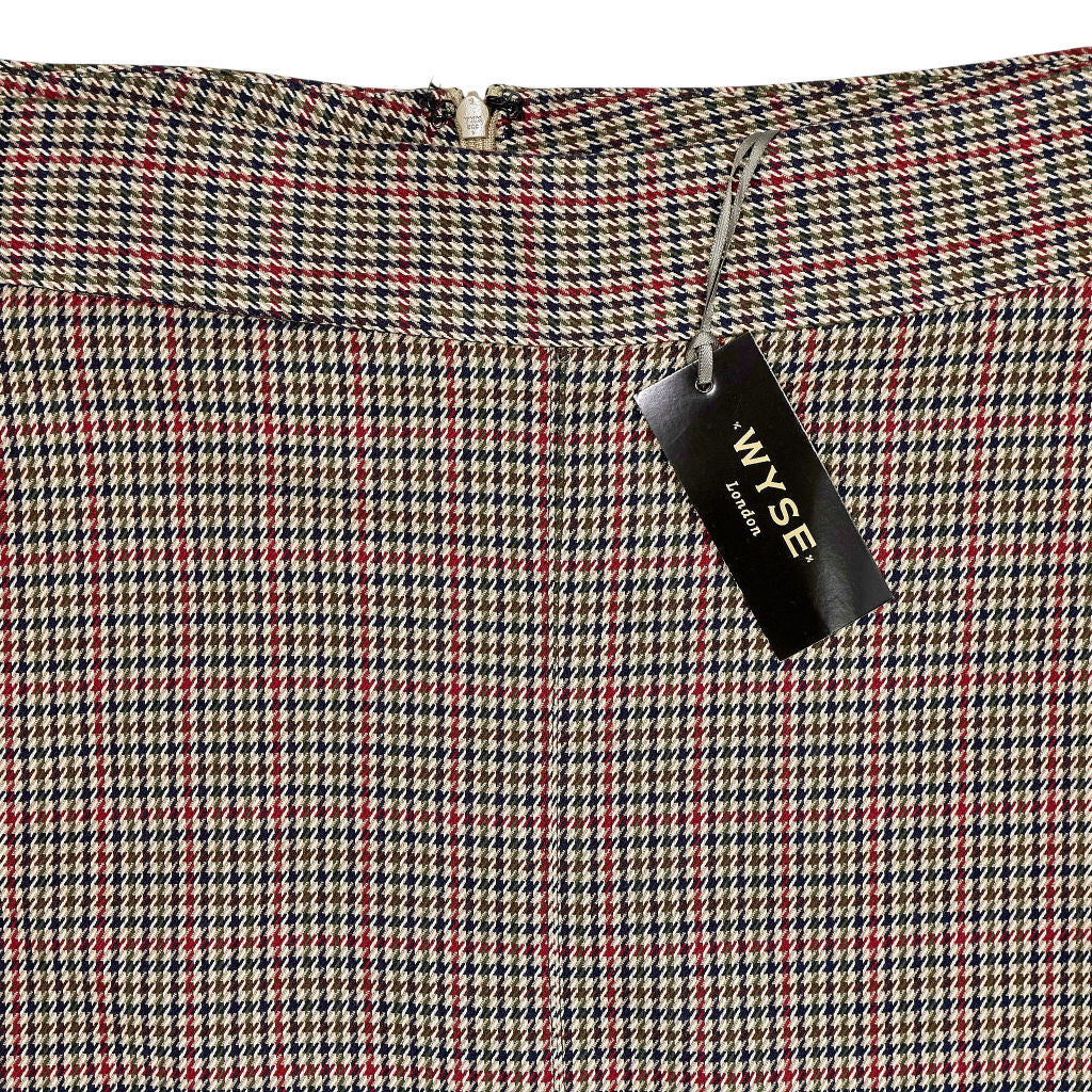 Wyse Tan Red Check Madeleine Skirt
