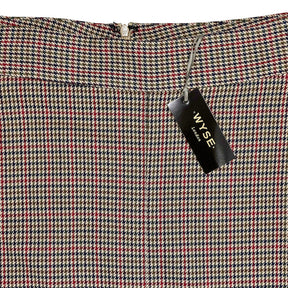 Wyse Tan Red Check Madeleine Skirt
