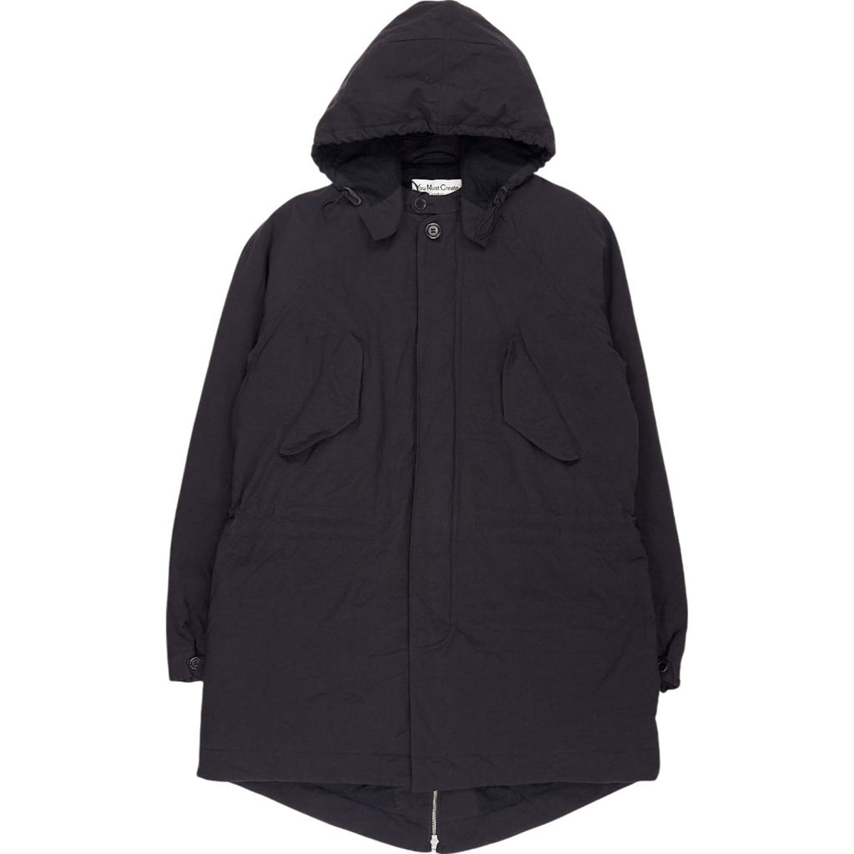 YMC Black POIAD Parka Coat L