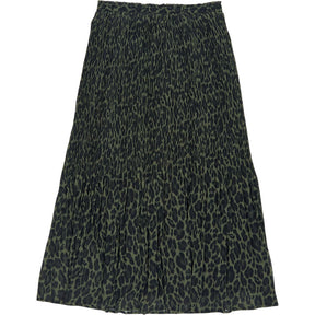 WYSE Khaki Estelle Pleat Skirt