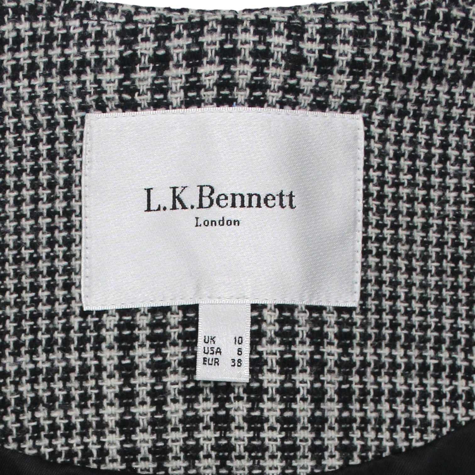 L.K. Bennett Black/White Check Coat