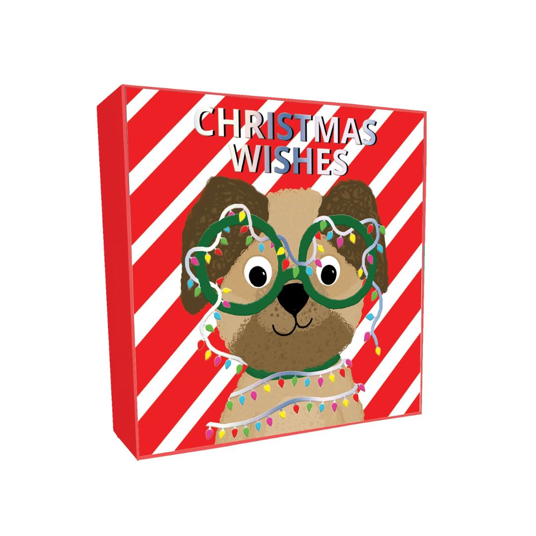 Christmas Dog With Glasses Christmas cards - pack of 8
