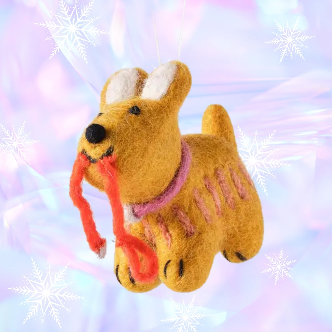Ginger Dog Hanging Felt Ornament