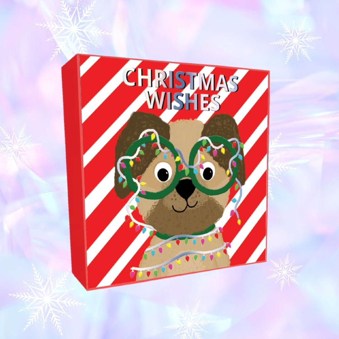 Christmas Dog With Glasses Christmas cards - pack of 8