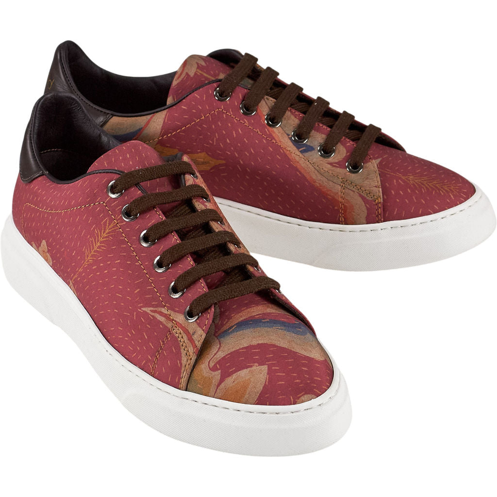 By Walid Red Silk Trainers