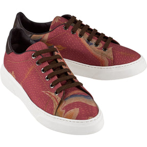 By Walid Red Silk Trainers