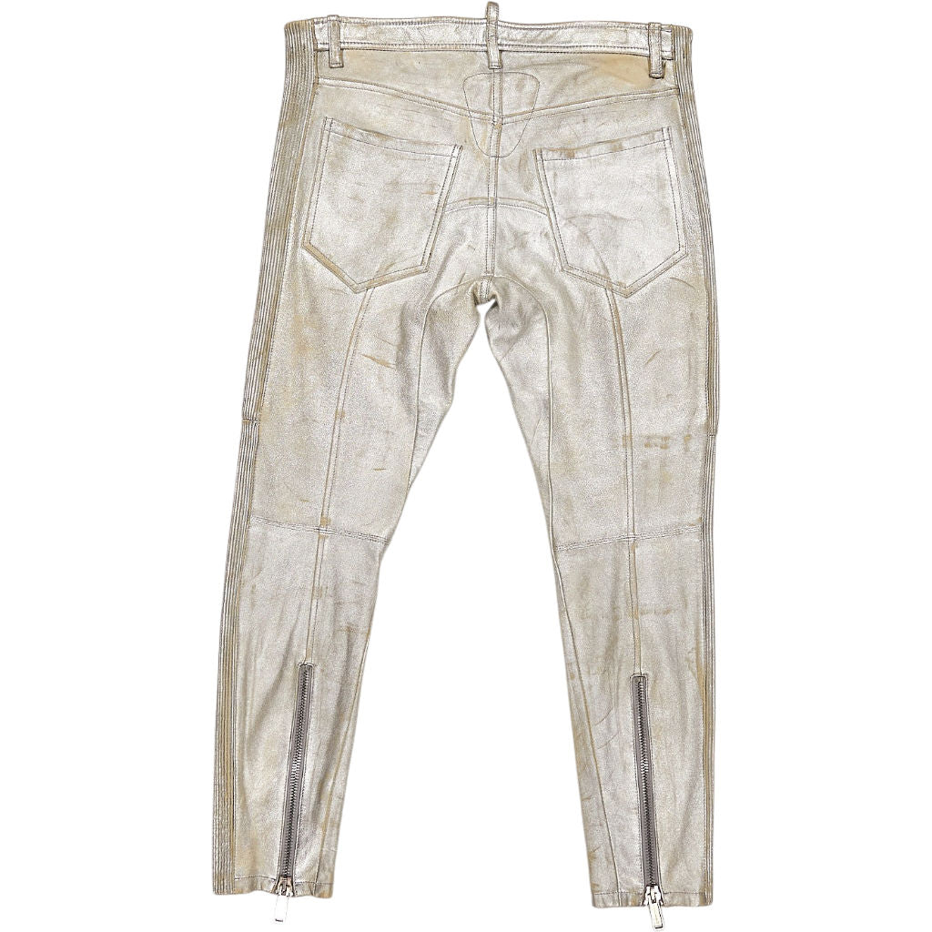 DSQUARED2 Metallic Leather Trousers