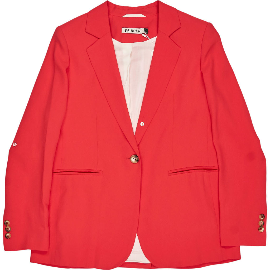 Baukjen Poppy Red Bethany Ecotwill Blazer Jacket