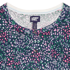 Lands' End Floral Buttoned Cardigan