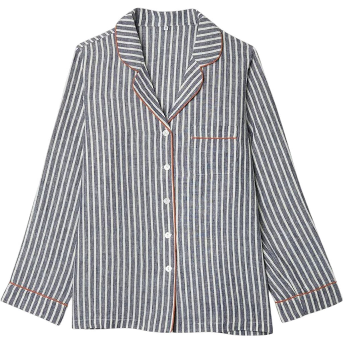 Piglet in Bed Midnight Striped Pyjama Top