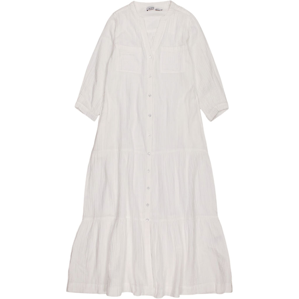 NRBY White Maxi Button-Down Dress