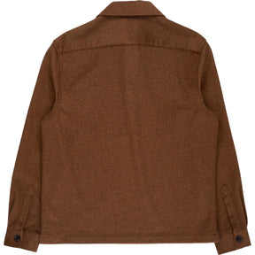 Moss Brown Wool Blend Fleece Overshirt