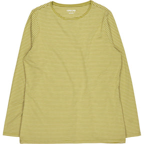 Lands' End Green Striped Long Sleeve Top