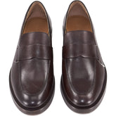 Moss Brown Modern Leather Loafers