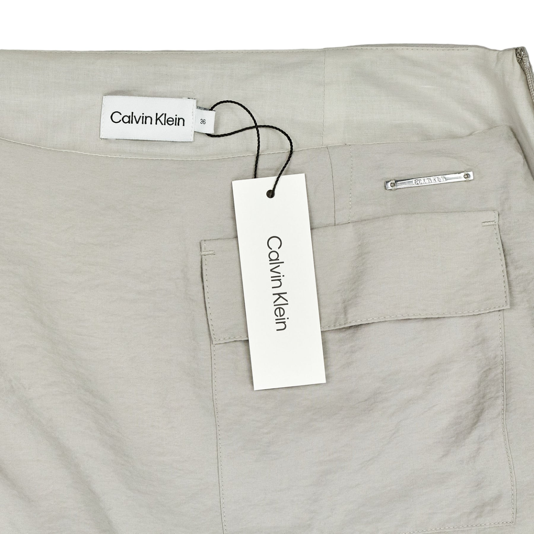 Calvin Klein White Viscose Nylon Blend Mini Skirt