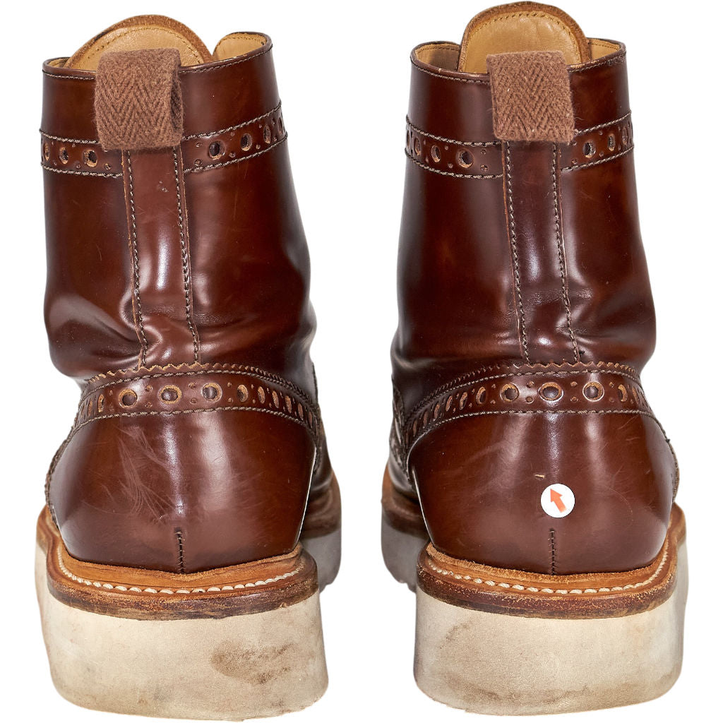 Grenson Brown Leather Brogue Boots