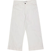 NRBY White Wide-Leg Cropped Trousers