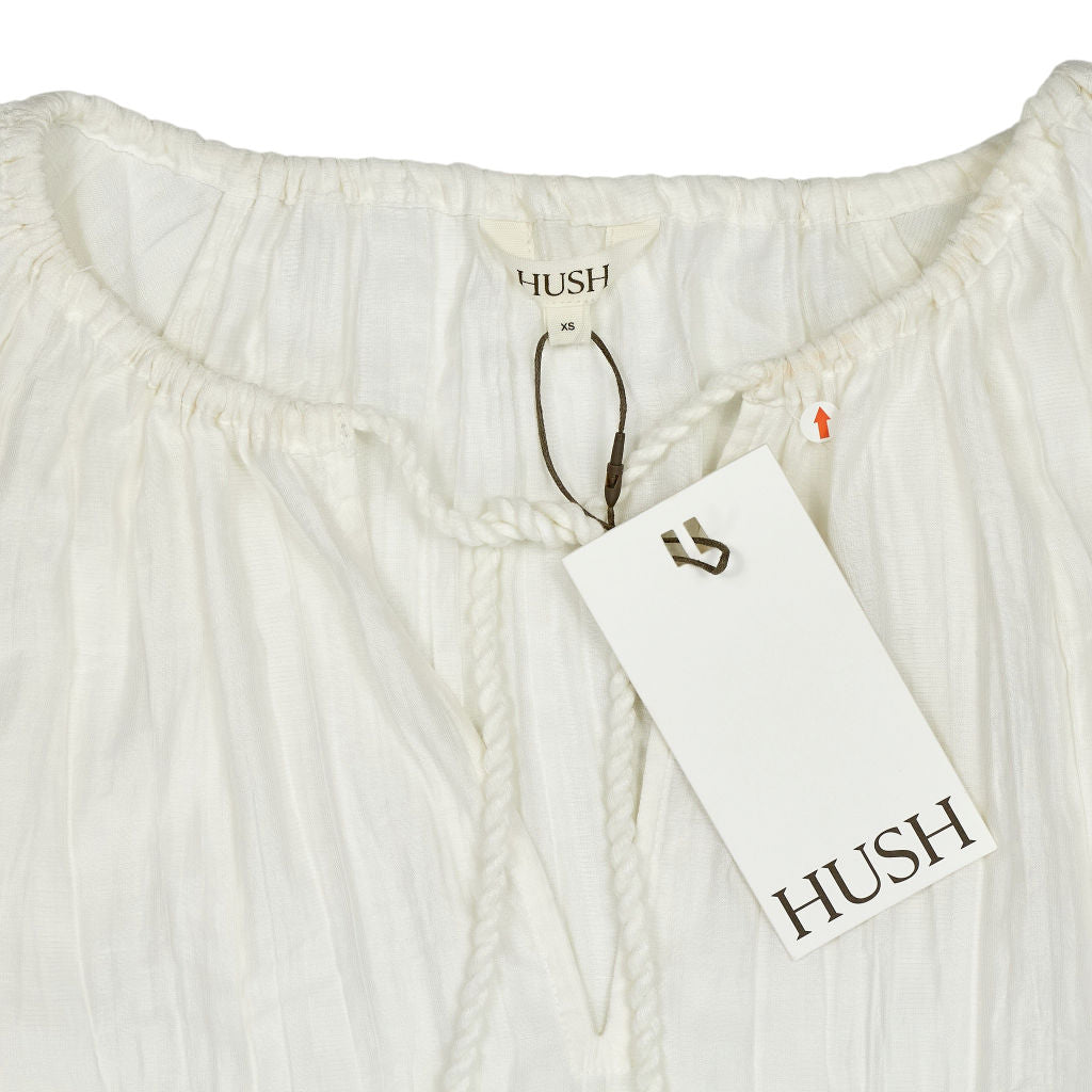 Hush Ecru White Mae Crinkle Balloon Sleeve Blouse