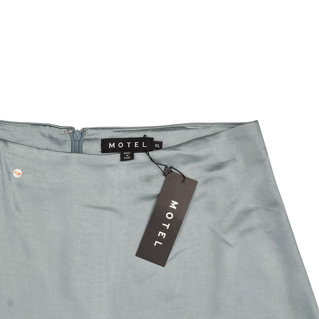 Motel Light Blue Sake Satin Skirt