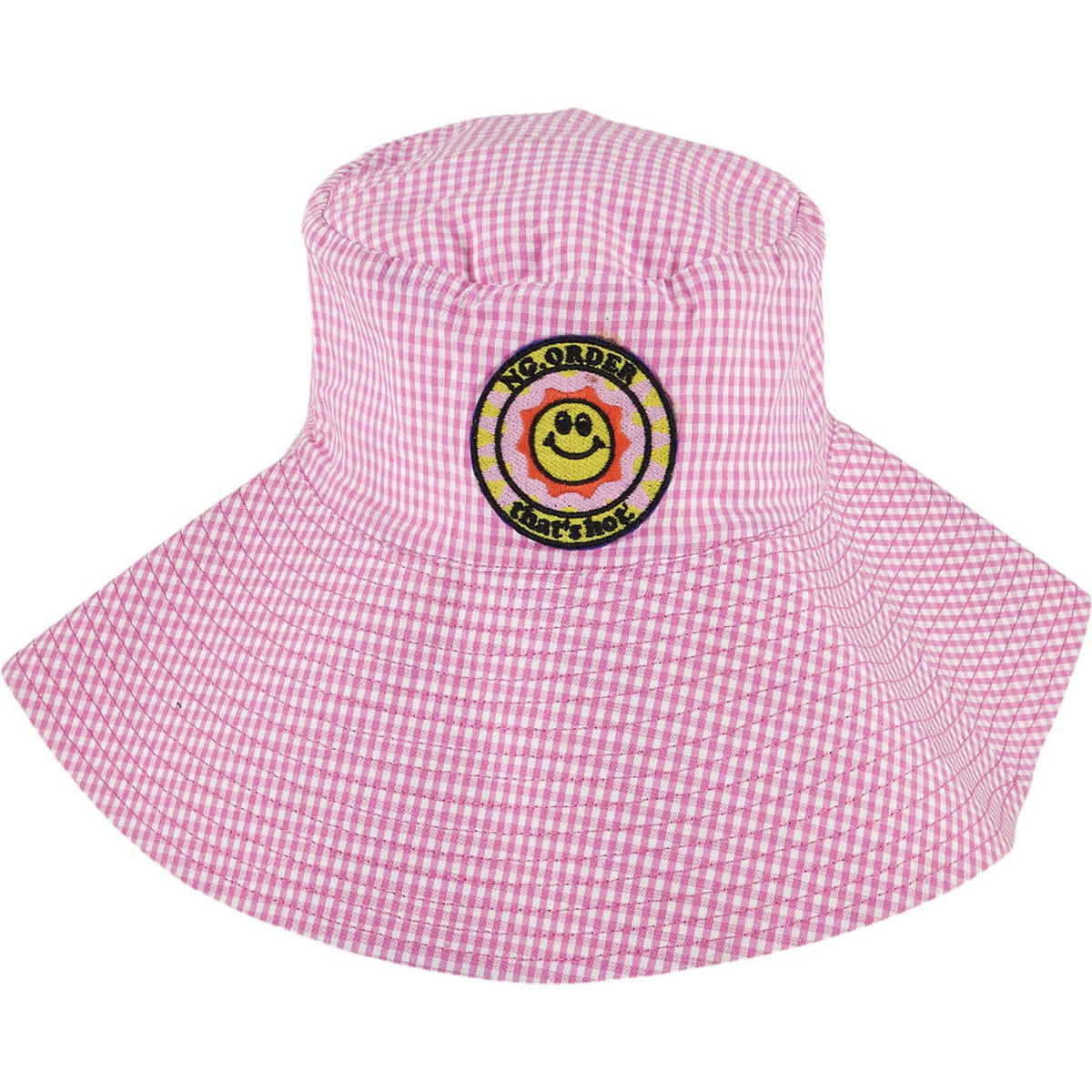 NGOrder Pink Gingham Bucket Hat Embroidered Patch