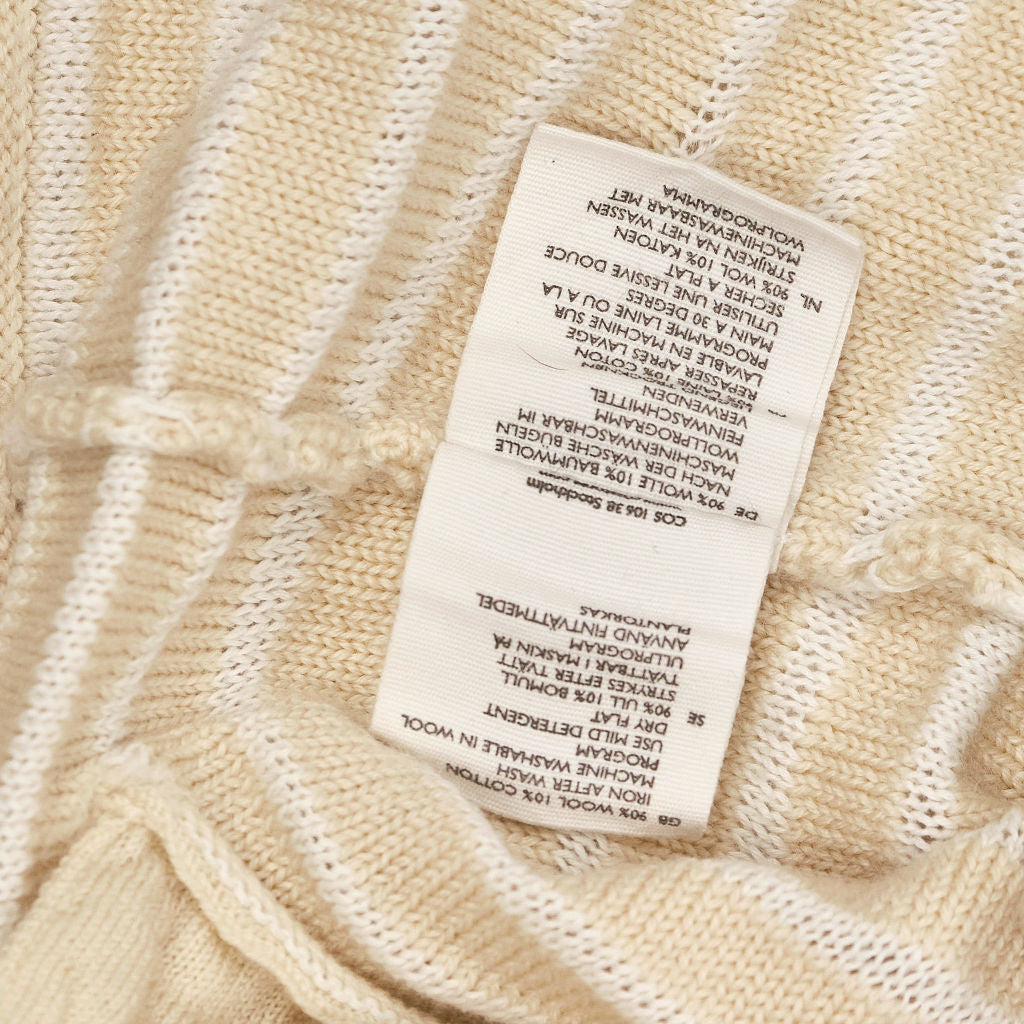 COS Beige Striped Wool Cotton Cardigan