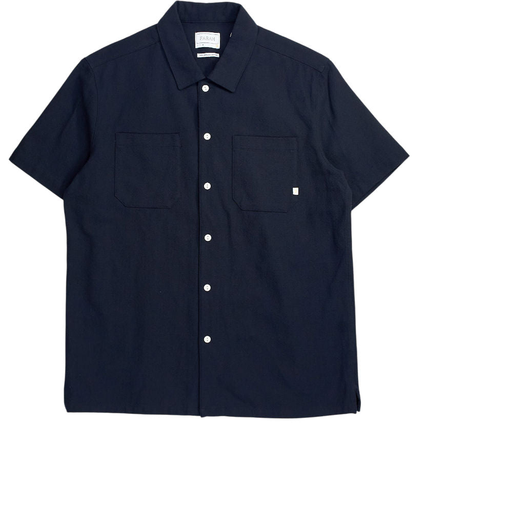 Farah Navy Francis Short Sleeve Shirt