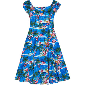 Collectif Blue Flamingo Dolores Swing Dress