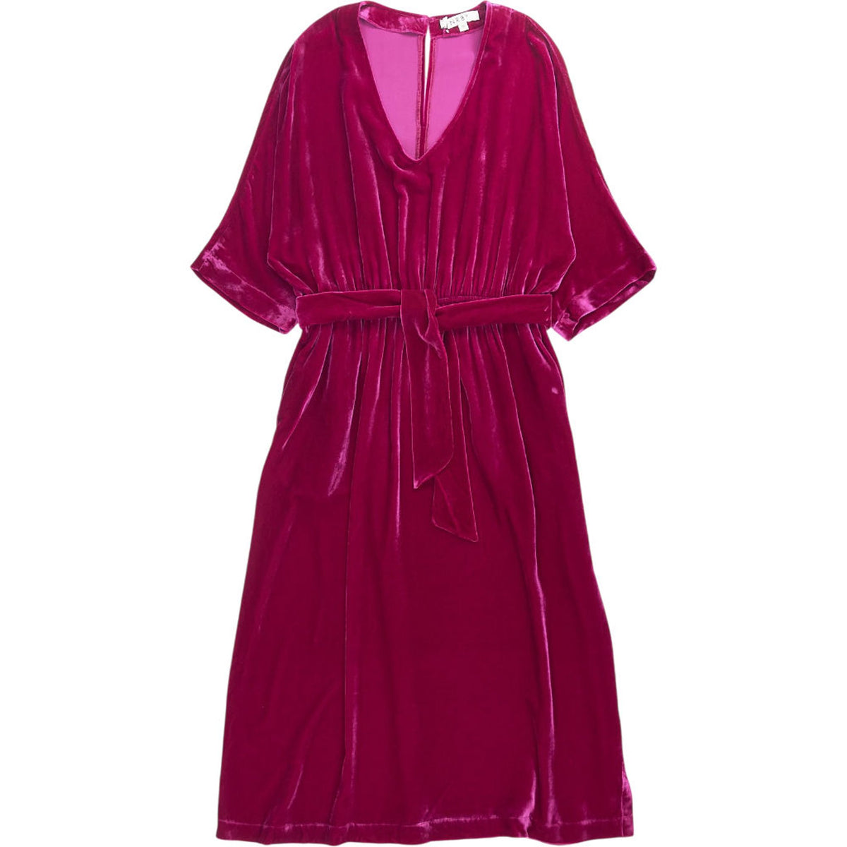 NRBY Pink Velvet Midi Dress