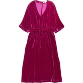 NRBY Pink Velvet Midi Dress