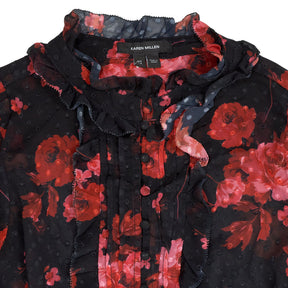 Karen Millen Black Red Floral Mini Dress