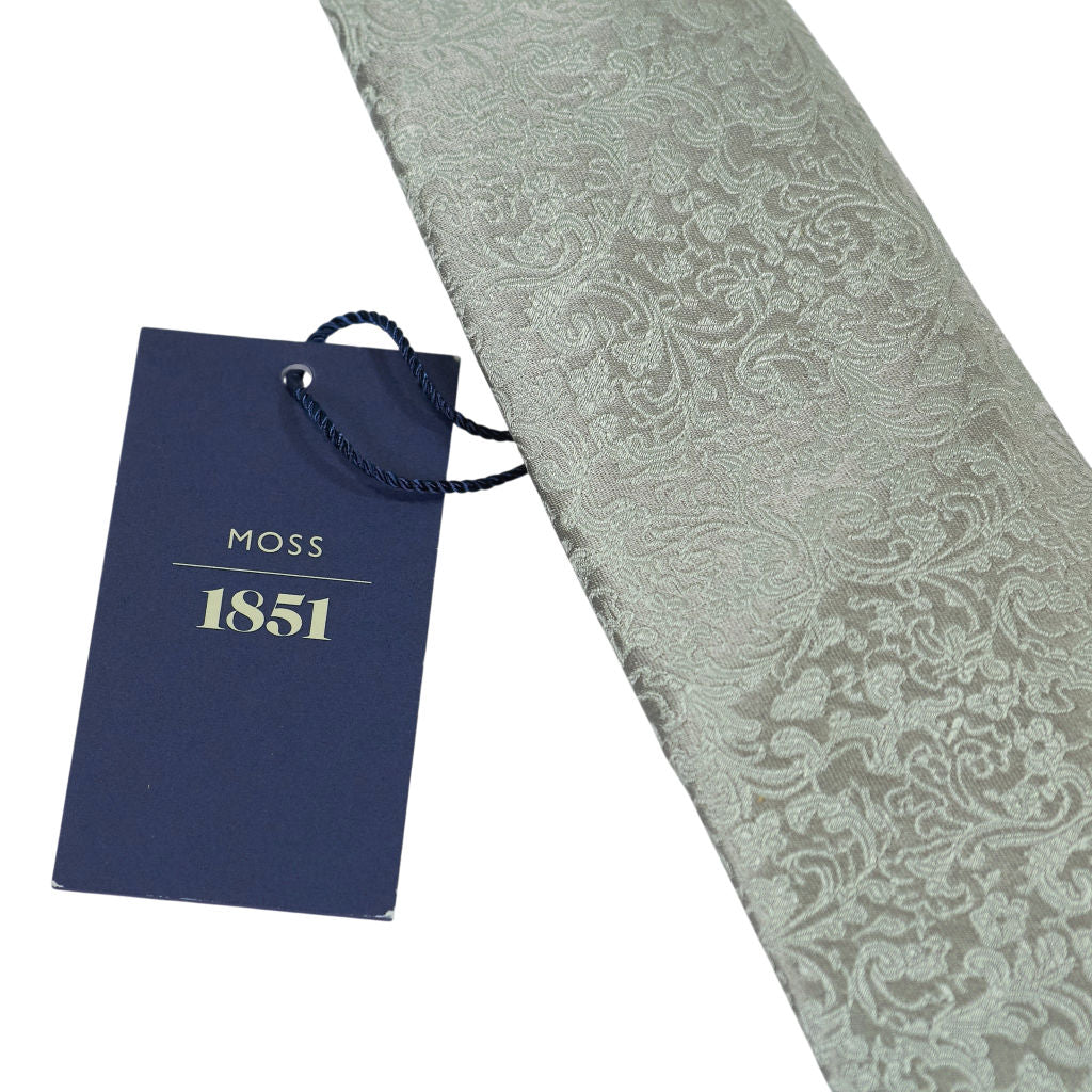 Moss Green Floral Pattern Silk Tie Bundle x 3