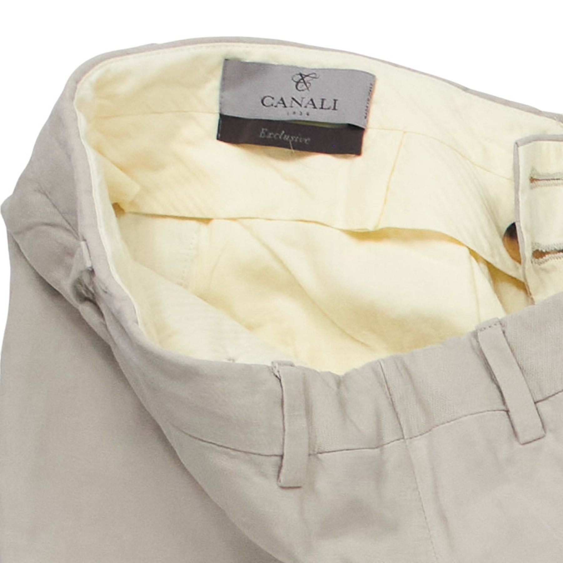 Canali Beige Linen Silk Trousers