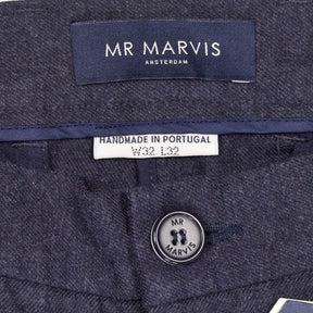 MR MARVIS Blue/Grey Cosmis Flannel Trousers