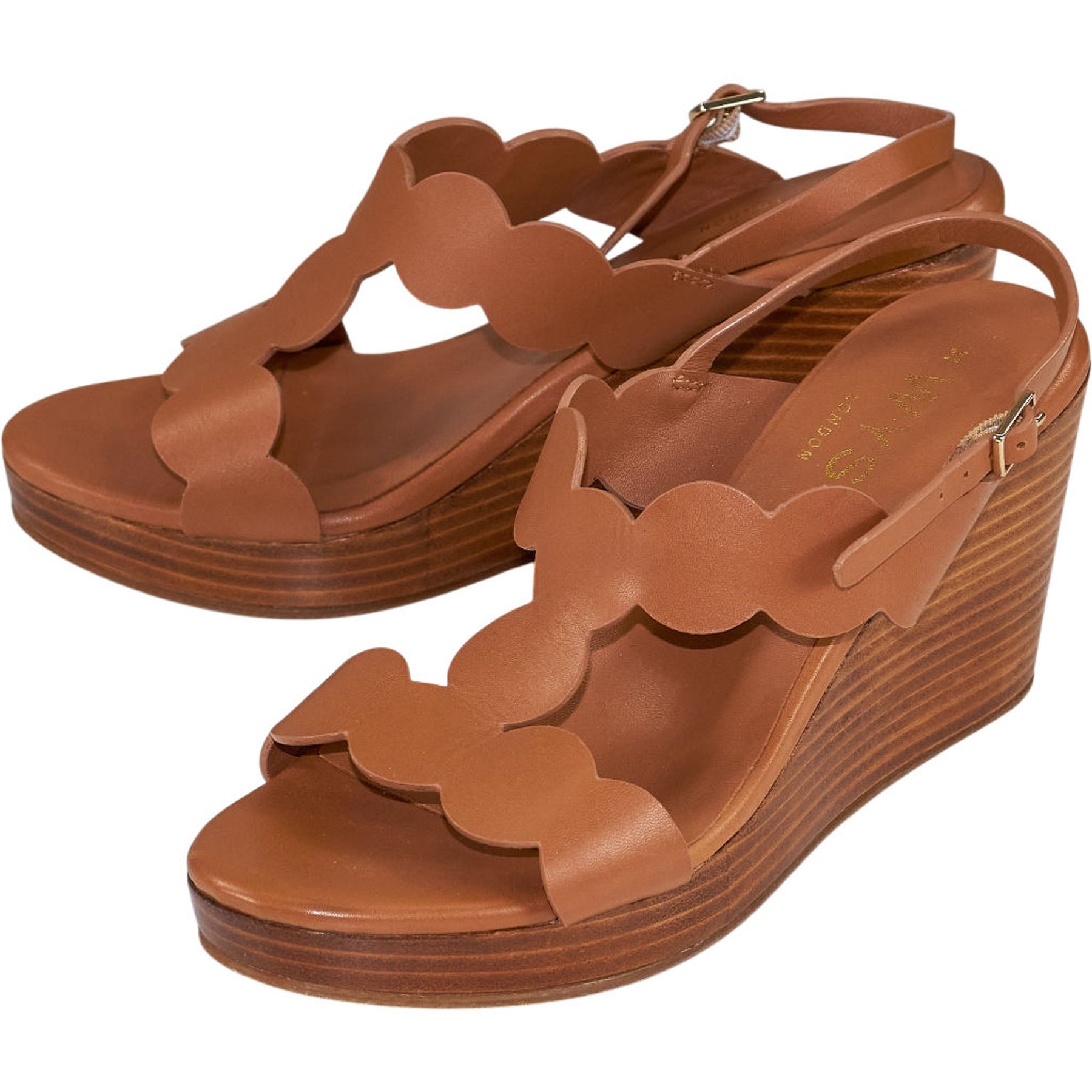 Wyse London Tan Harri Wedge Sandals