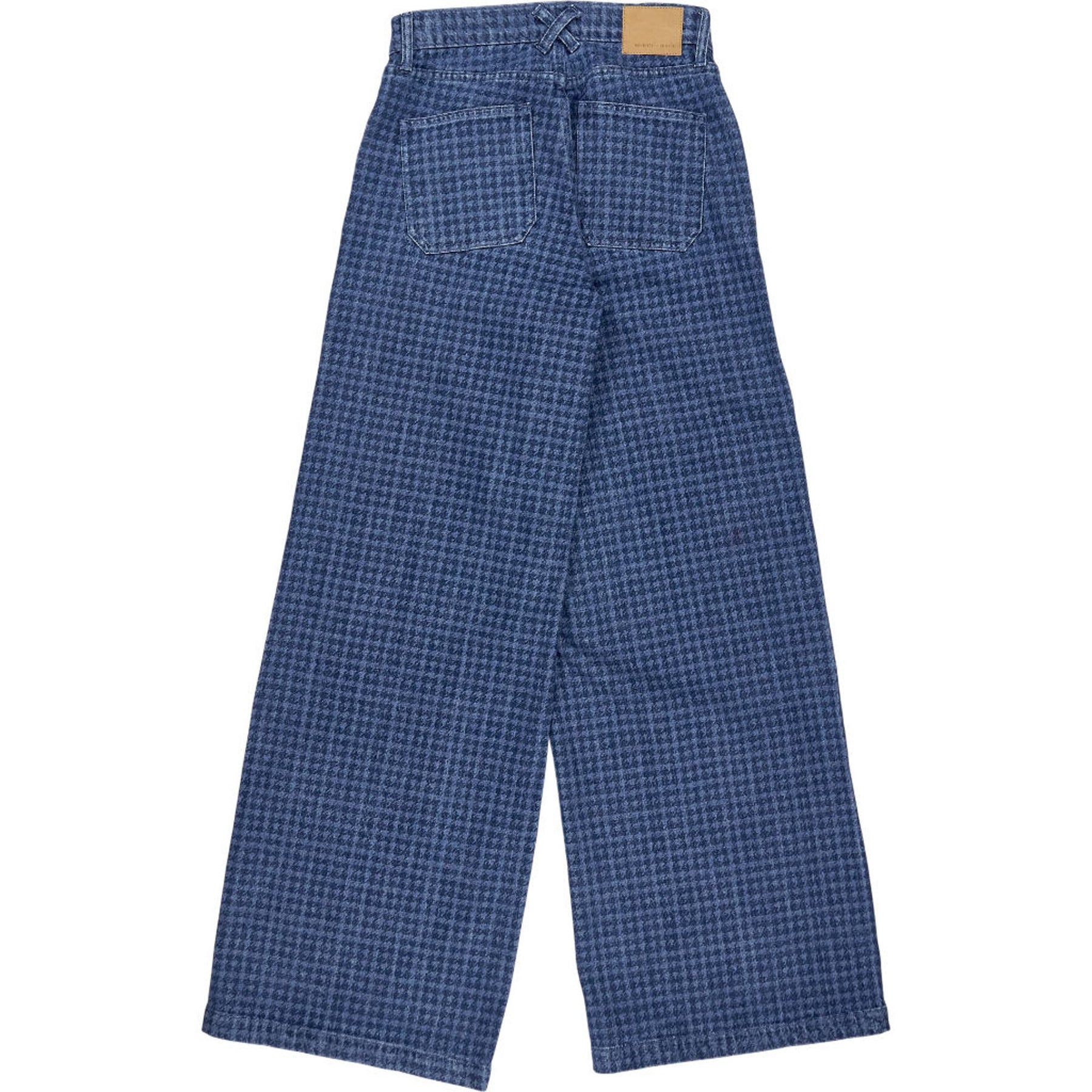 seventy + mochi Blue Houndstooth Wide-Leg Trousers