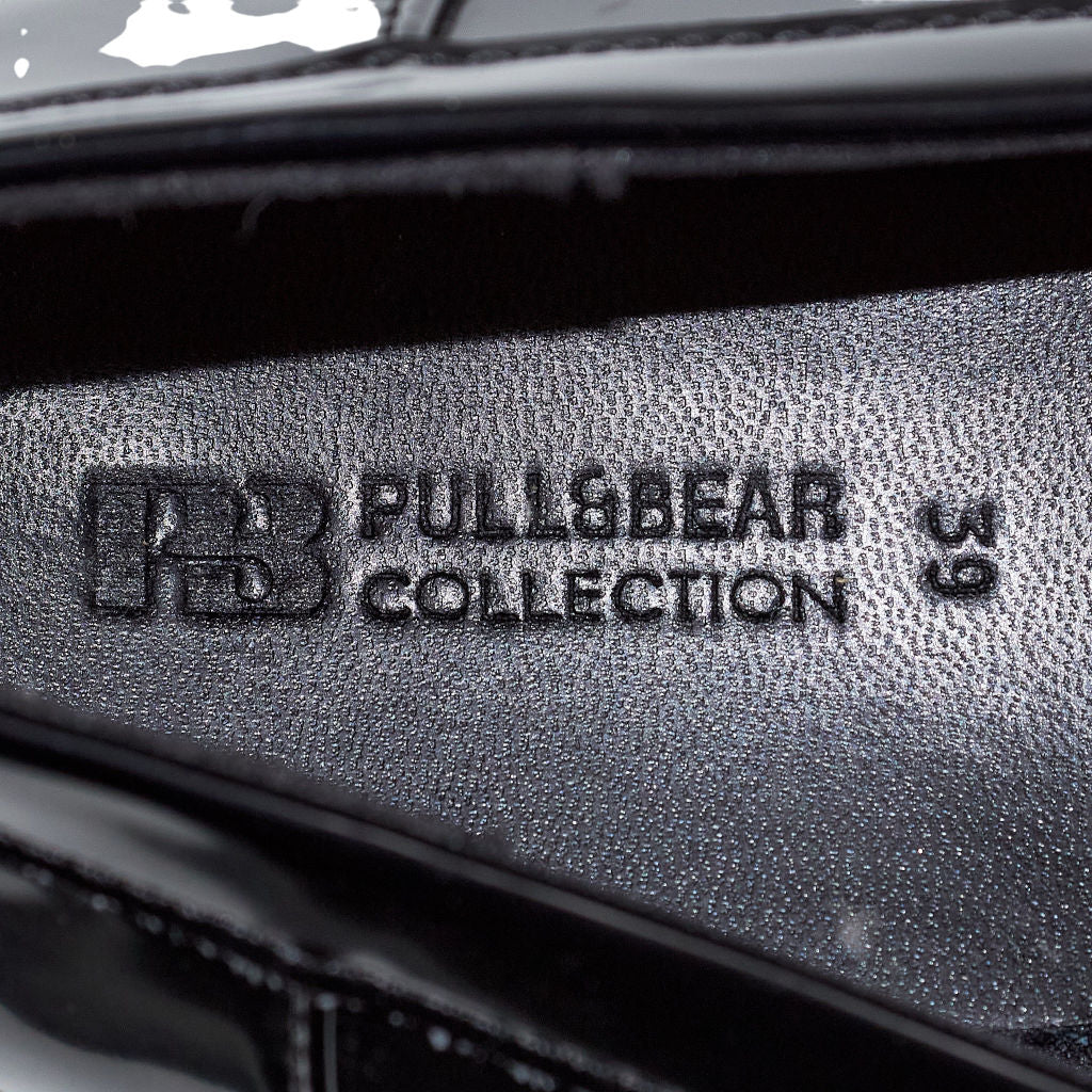 Pull & Bear Black Loafers with Silver Detail