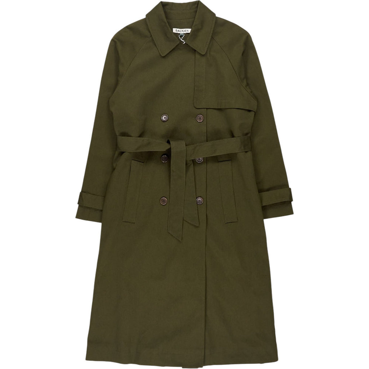 Baukjen Olive Organic Cotton Trench Coat