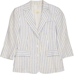 Band of Outsiders White Blue Striped Blazer