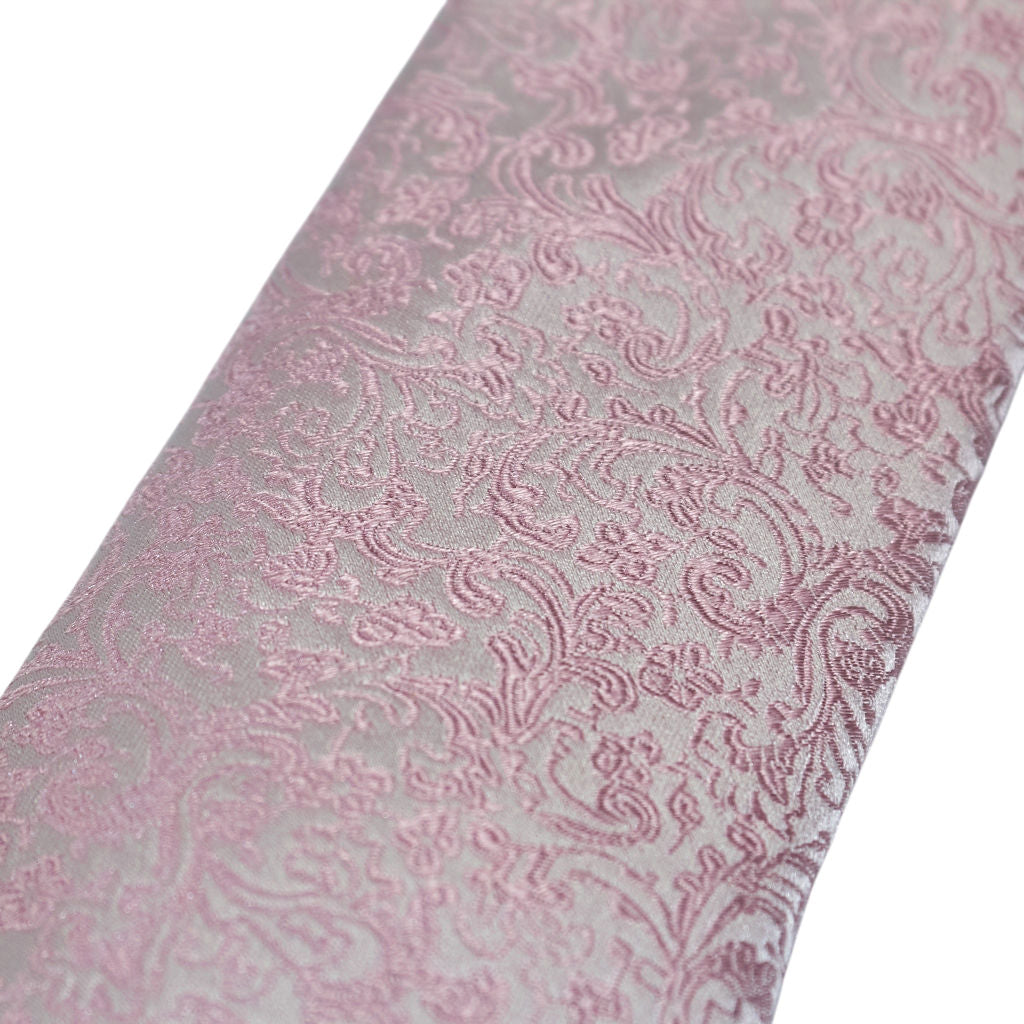 Moss Pink Patterned Pure Silk Tie