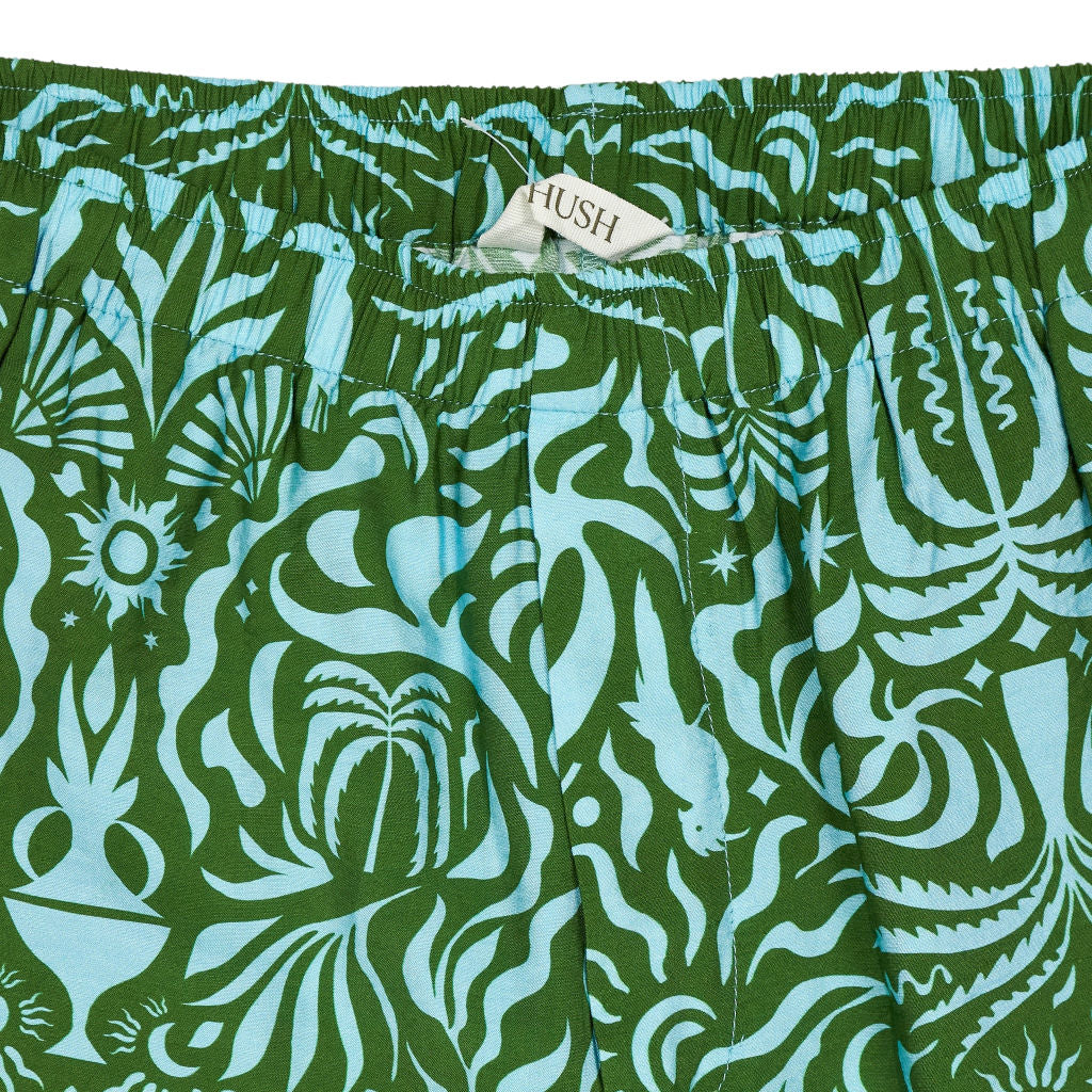 Hush Green Blue Viscose Nylon Boxer Shorts