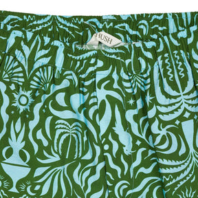Hush Green Blue Viscose Nylon Boxer Shorts