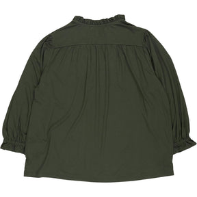 Baukjen Khaki Green Annie Ruffle Collar Blouse