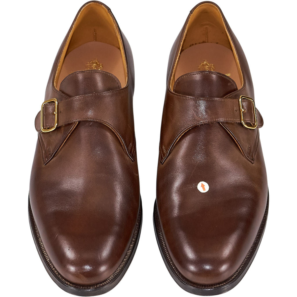 Crockett & Jones Brown Leather Monk Strap Shoes