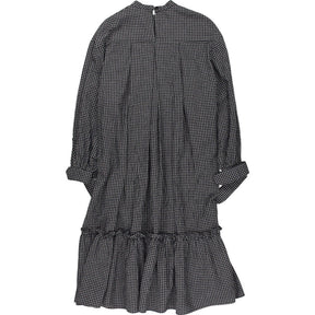 YMC Black Grey Gingham Midi Dress