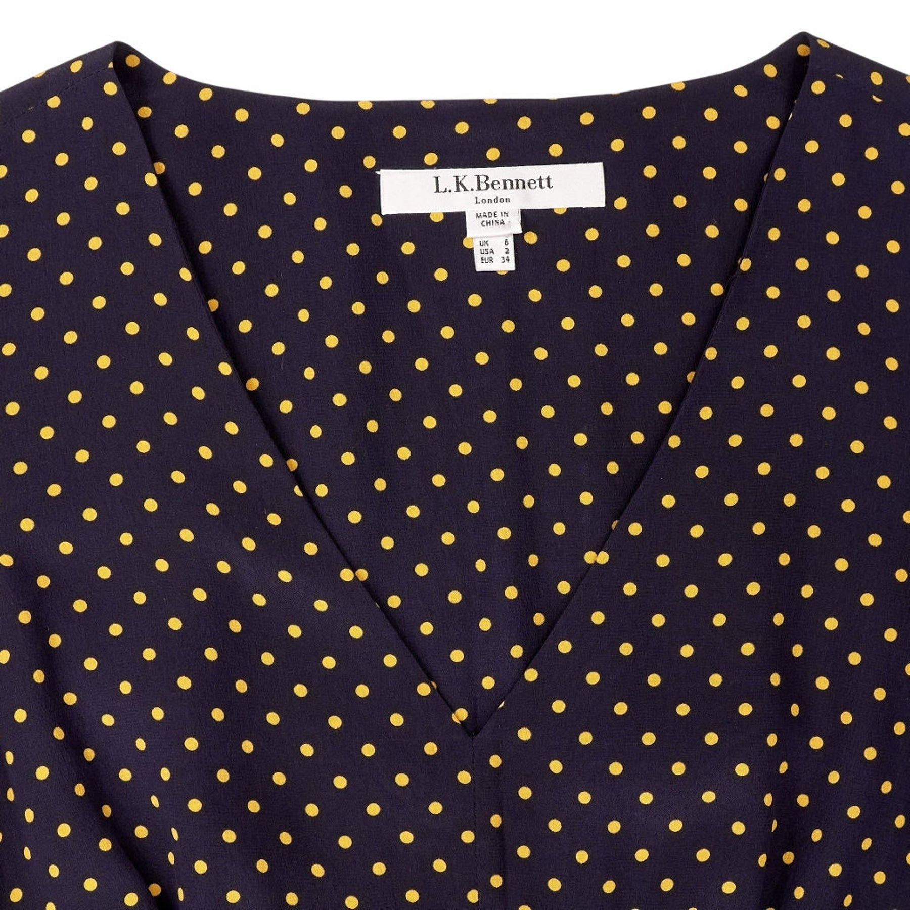 L.K. Bennett Navy Polka Dot Dress