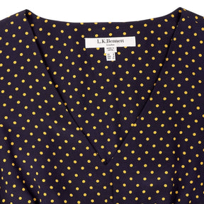 L.K. Bennett Navy Polka Dot Dress