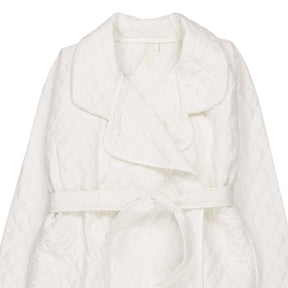 Norma Kamali White Quilted Robe Coat