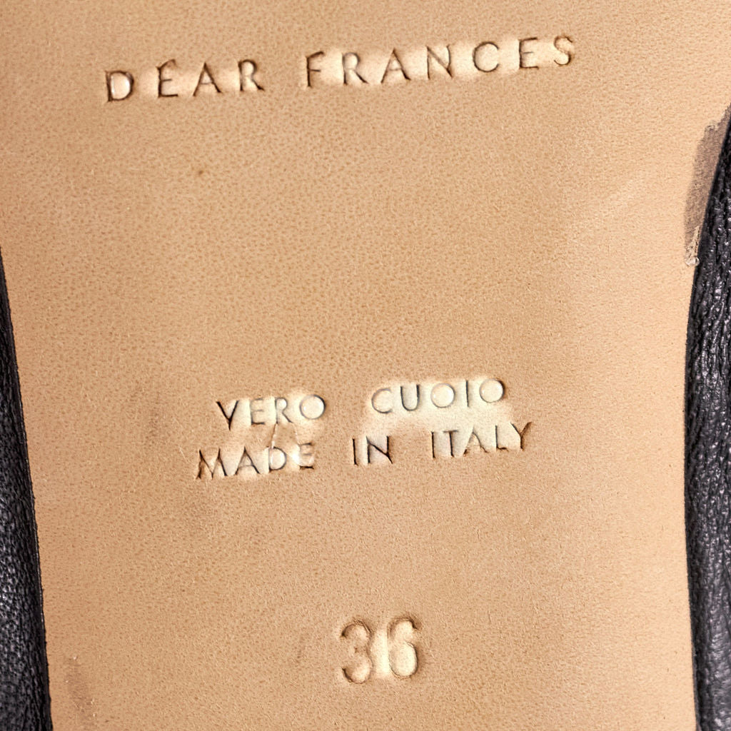 Dear Frances Black Leather Sandals